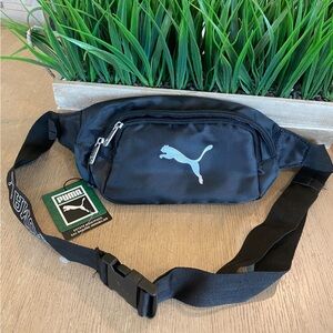 Puma Black Belt Bag Sporty Design Adjustable Strap